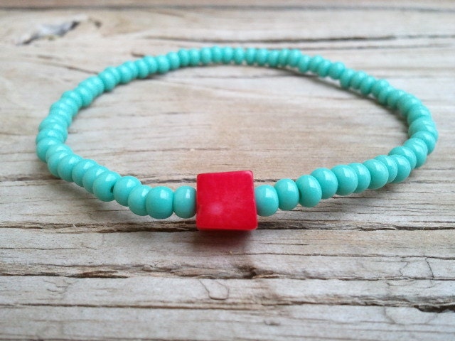 Red block bracelet