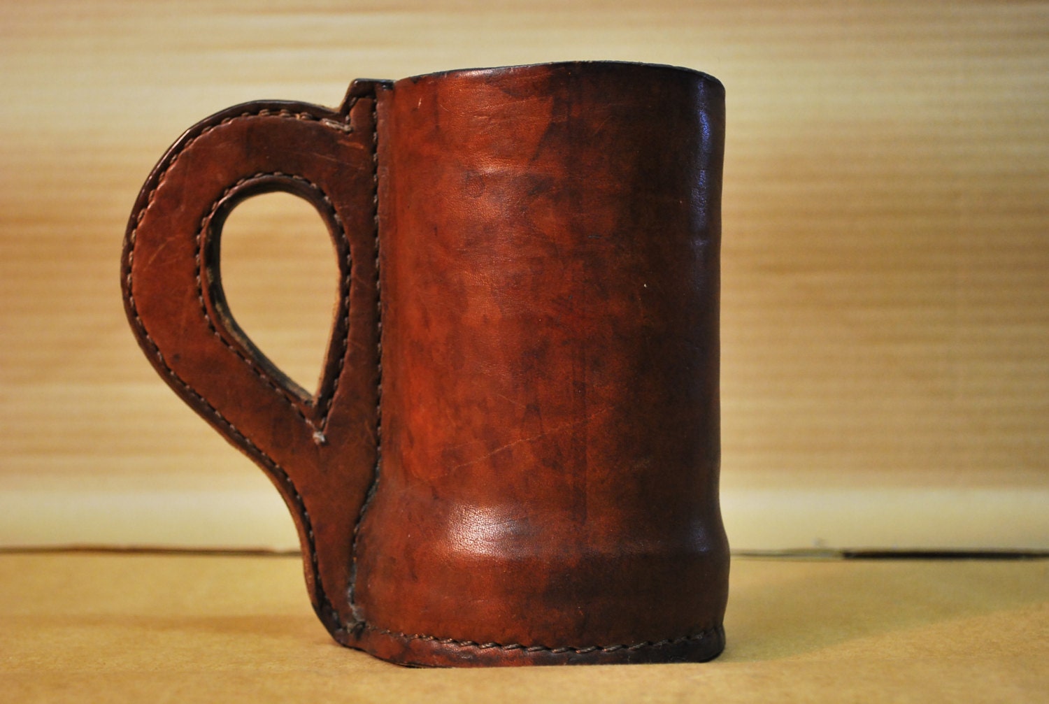 Leather Drinking Tankard/Mug by JacobsLeather on Etsy