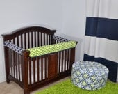 Bumperless crib bedding:  Reversible Crib rail covers