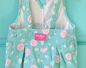 Vintage 80s Osh Kosh Aqua Overalls with Balloon Pants Hipster 12 Months