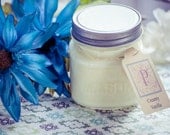 Creamy Vanilla Scented All Natural Soy Candle in 8oz Mason Jar