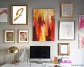 GOLD SHIMMER Chic Custom Initial Letter Alphabet Hand-Painted Gold Paint Metallic Home Decor Art