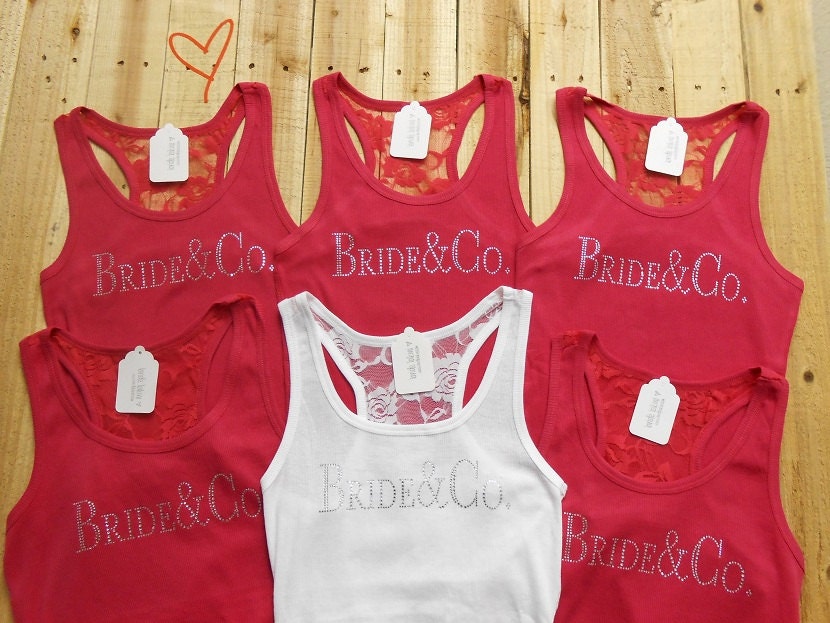 6 Bridesmaid Tank Top. Bride, Maid of Honor, Bridal Entourage, Brides Crew, Mother of the Groom. Wedding Clothing.