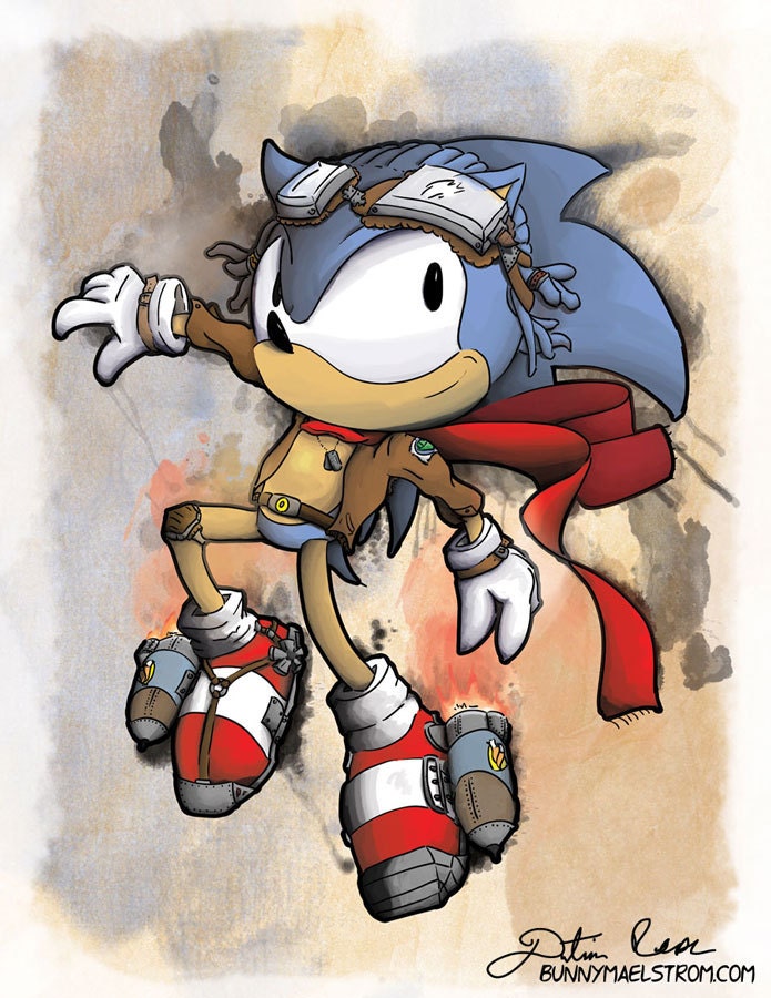 Steam the Hedgehog Steampunk Print