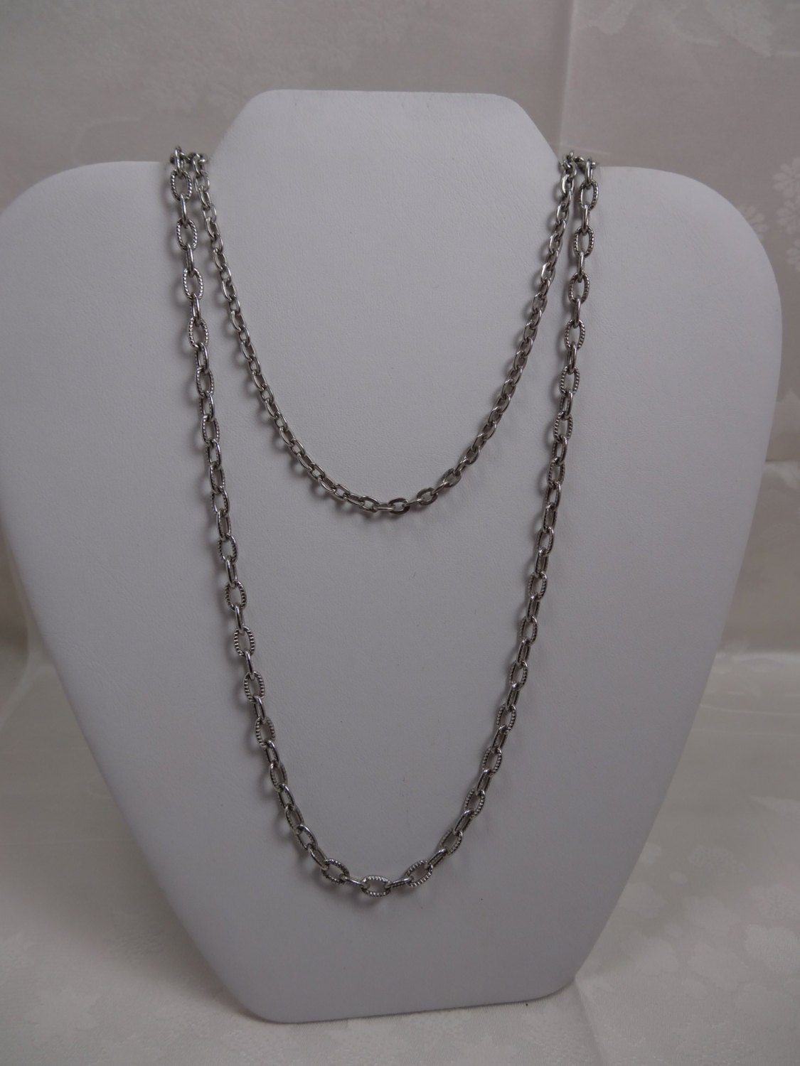 Sarah Coventry Necklace, Long Silver Double Strand Necklace, Vintage Elegant High Quality Silver Metal Necklace