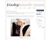 Blogger Premade Template Design - "Kinsley Kennedy" Instant Digital Download