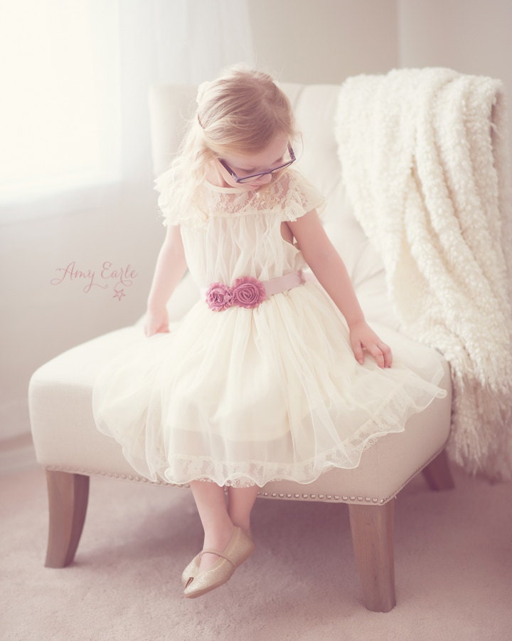 The Olivia Ivory Flower Girl Lace Dress, made for girls, toddlers, infants, ages 2T-14 - kailynzoeandco