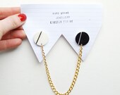 Collar Clips  / hand drawn / hand made