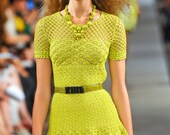 CROCHET FASHION TRENDS exclusive lemon lime crochet dress - made to order