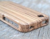 Wood iPhone 4 Case - Zebra Wood Handmade iPhone Case