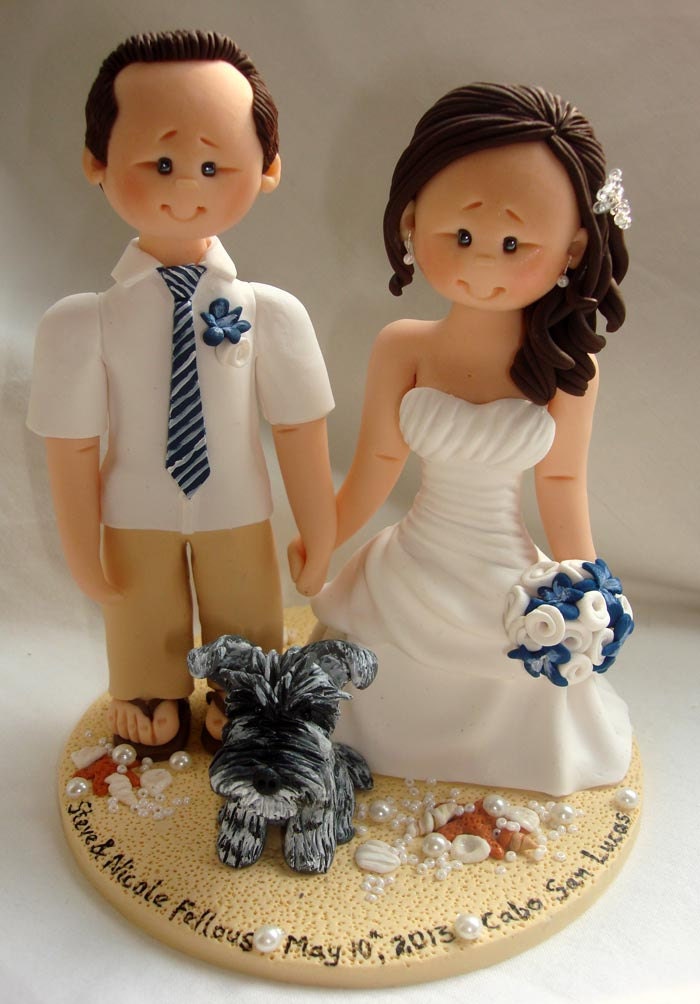Personalised  bride and groom wedding cake topper-Taking orders for August 20, 2013 onwards Only- Fully booked through up till mid Aug 2013