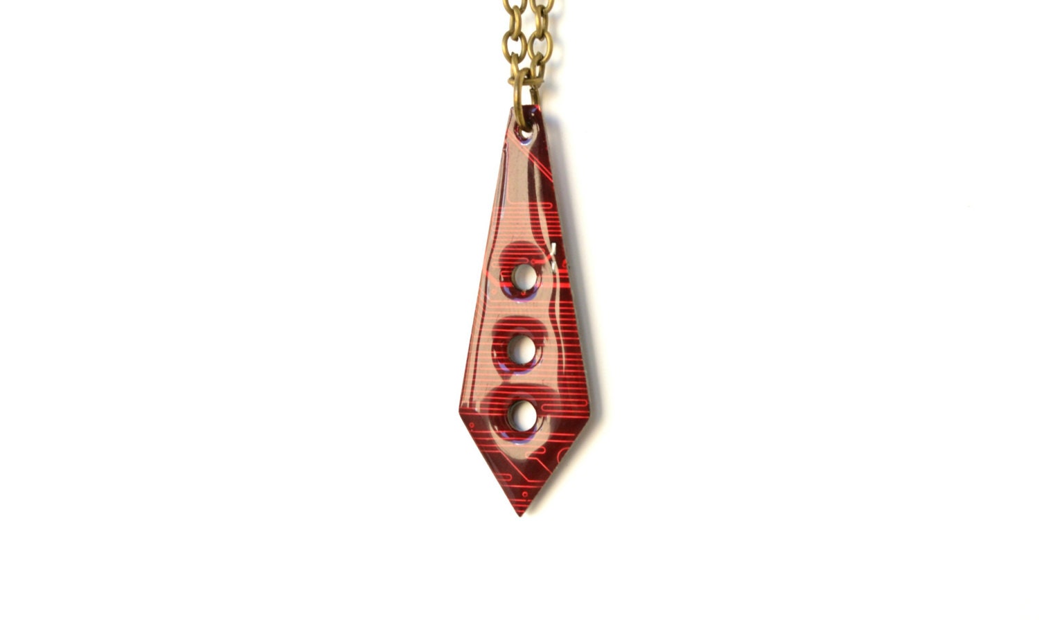 Geometric Necklace, Edgy, Modern Minimalist Jewelry, Star Wars, Sci Fi, Long Necklace, Geometric Design Jewelry, Outer space, Dark Red