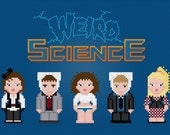 Weird Science Characters Cross Stitch PDF Pattern Download