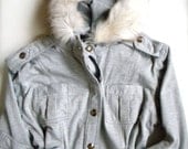 SALE Tuck Luxury Military Jacket Coat - Size S, M, L .. Grey Heather, Military Green or Black