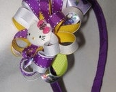 Hello Kitty Headband, girls accessories, handmade, girls, hair accessories, purple, headband, casual, unique.