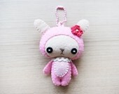 Felt - Valentine Gift - Bunny plush Keychain - felt keychain - Kawaii keychain - READY TO SHIP