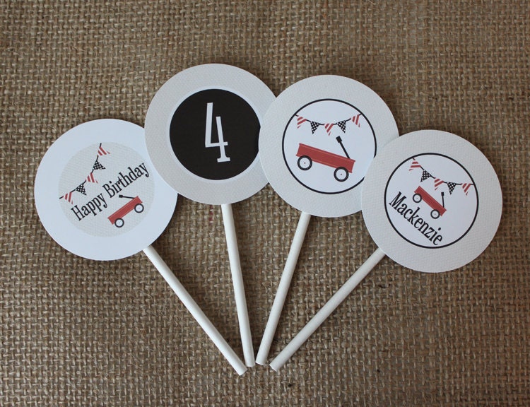 Vintage Red Wagon Printable Party Circles : Printable Party Designs by The Tiny Tiara Il_570xn