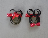 Sculpted Mickey and Minnie Mouse Inspired Hair Bows  Hair Clips