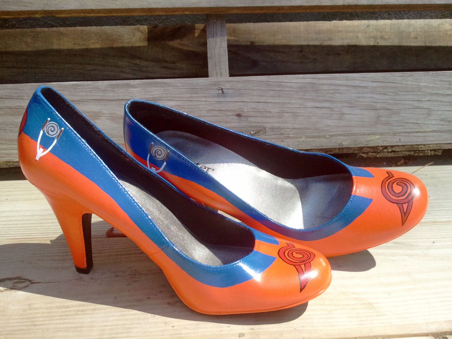 Naruto - Orange and Blue - Custom Hand Painted Shoes - High Heels