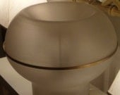 Vintage Spun Mushroom Table Lamp Mid Century Modern Retro Eames Era Brass 2Available Huge