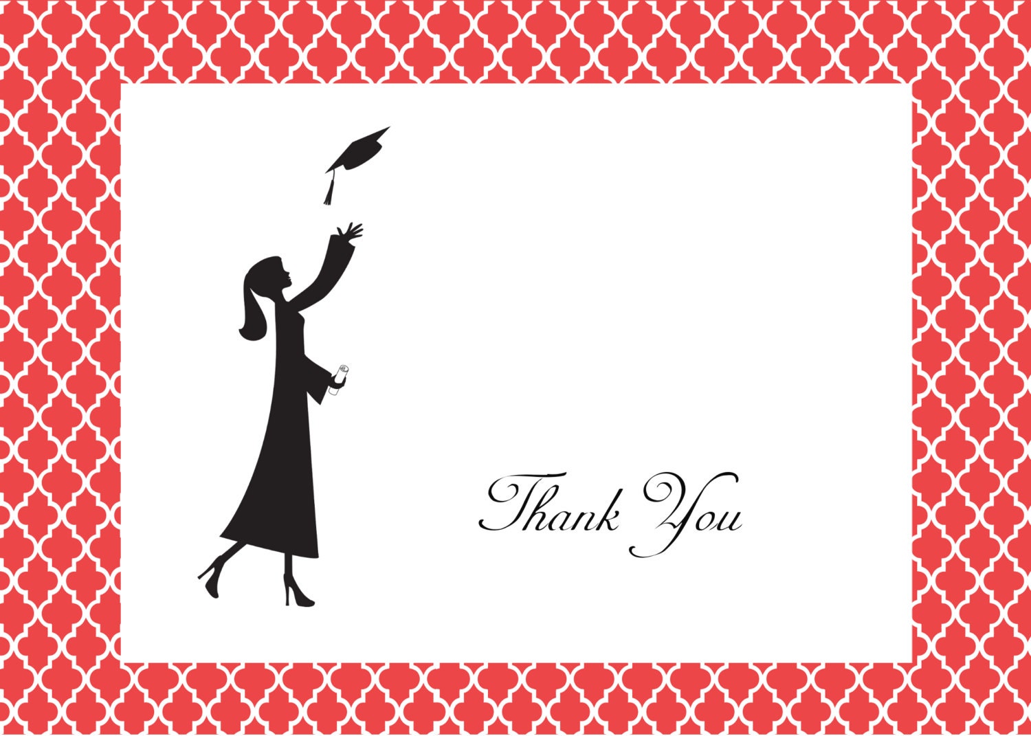 Graduation Thank You Notes - Grad Girl Silhouette