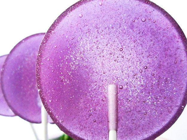 Vanilla Plum Gourmet Lollipops Set of 7 - Luxe Lollies - Party Favors - Birthday Gift - LARGE 2.5 Inch Lollipops