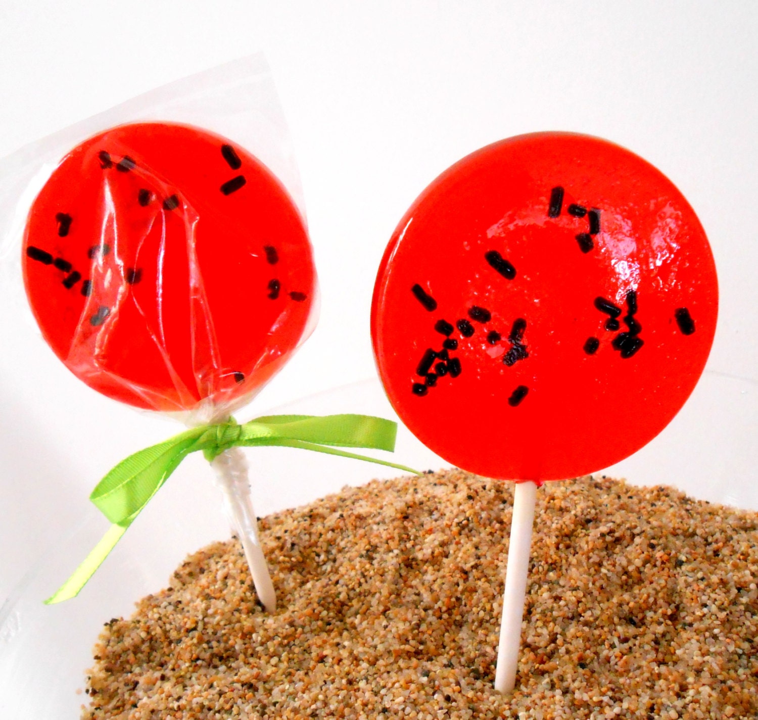 Juicy Watermelon Gourmet Lollipops Set of 7 - LARGE 2.5 Inch Lollipops