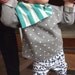Hand Printed Organic Cotton Leggings - Navy Animals on White