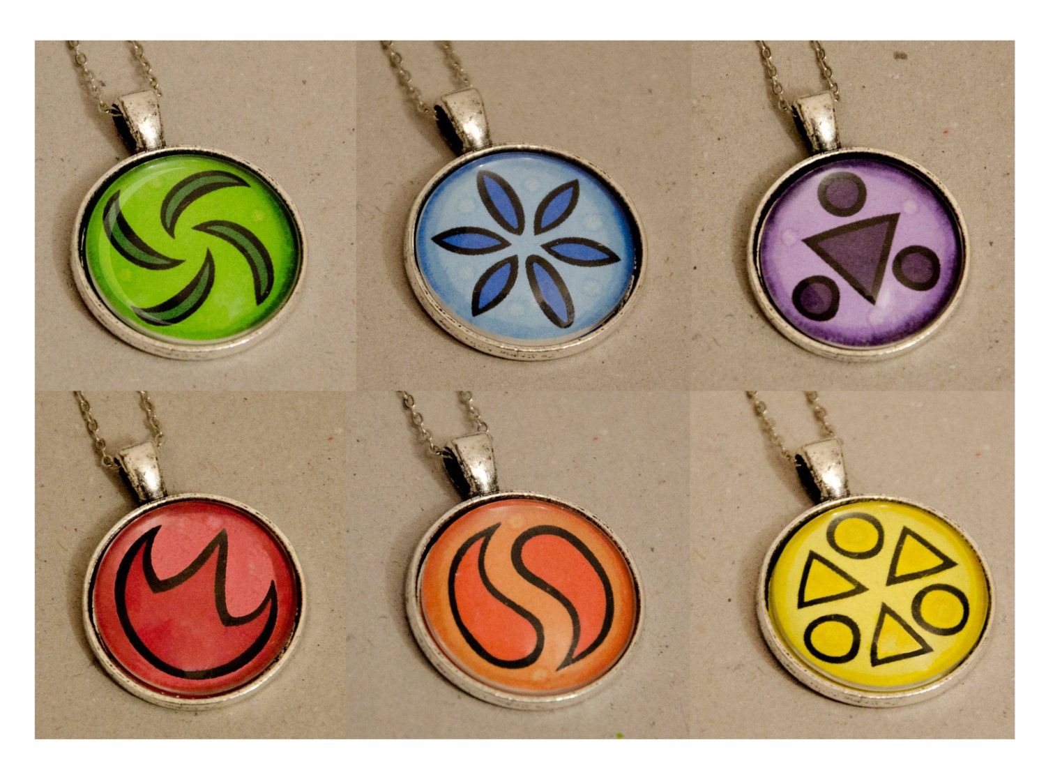 Sage Medallions from The Legend of Zelda OoT  - Round Pendant, Charm, Necklace - Colored by hand