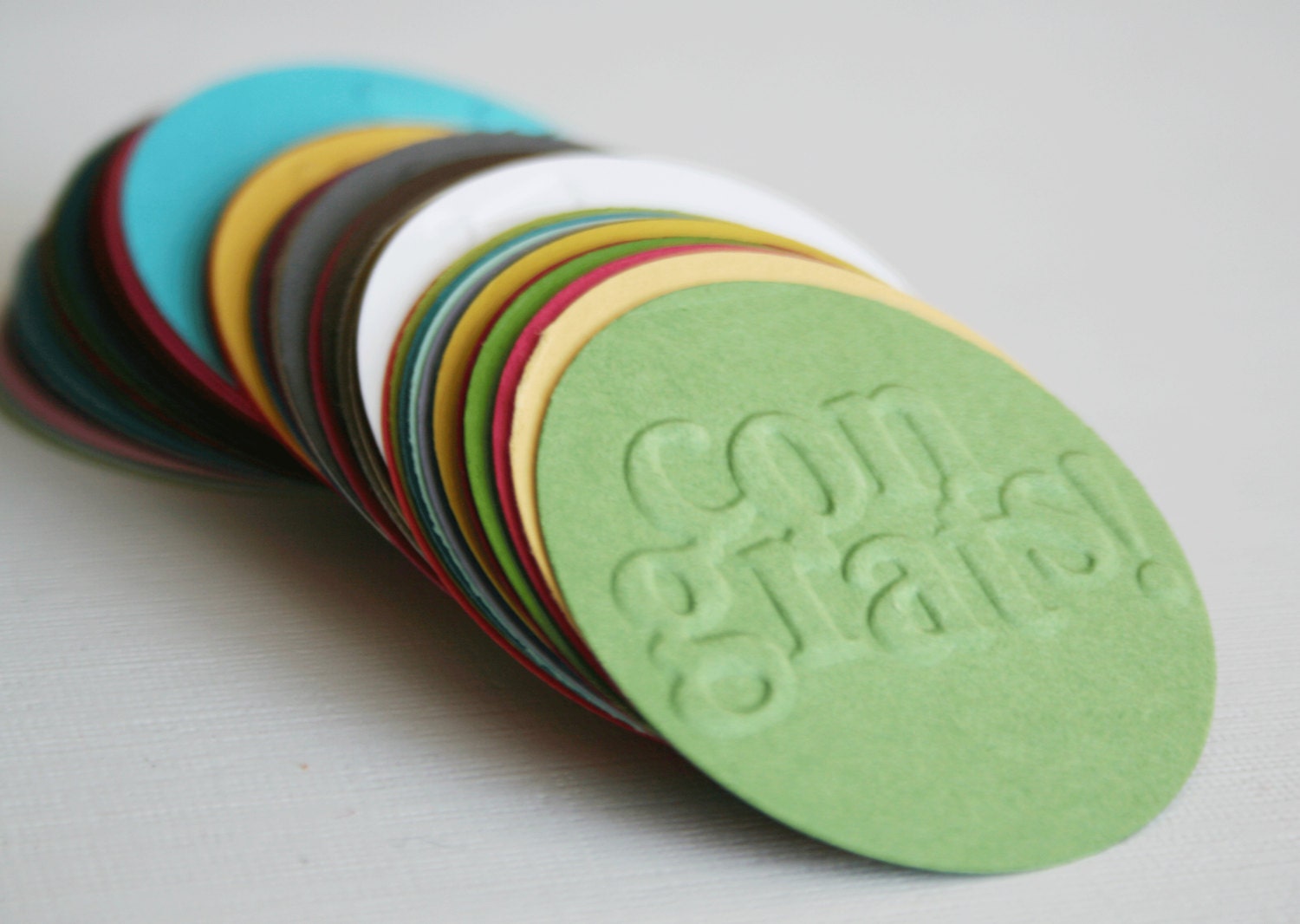 CONGRATS embossed circles
