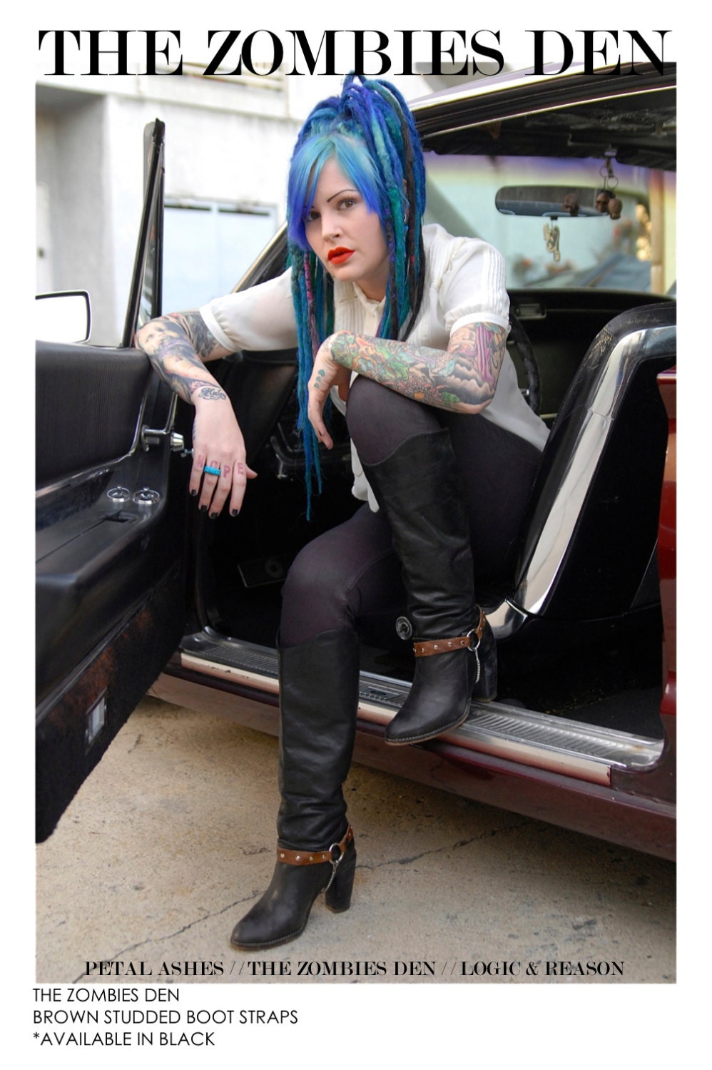 Handmade Interchangeable Brown Studded Boot Straps, Fashion Accessories, Genuine Leather, Studded Fashion, Handmade