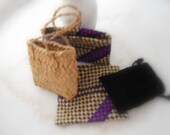 jewelry storage- jewelry wallet- jewelry bag- straw / fiber case - small jewelry - gift wrap- gift for her