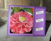 Pink Painted Zinnia Mother's Day Spring Peace Love Joy Note Card