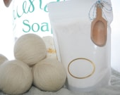 Set of 4 100% Natural Wool Dryer Balls infused with Lavender essential oil
