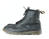 Mens Black Leather Doc Martens 8 Hole Lace Up Boots