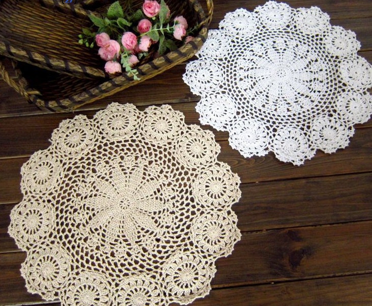 30PCS, Crochet Doily ,size: 18 Inches Round Beige color -----------For Whitney