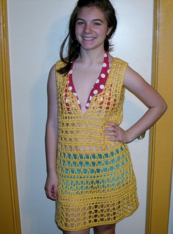 Crochet Bathing Suit Cover Up Womens Beach Dress