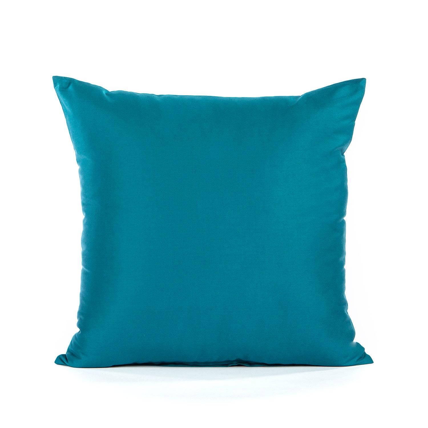 16" X 16" Sateen Solid Turquoise / Teal Blue Throw Pillow Cover