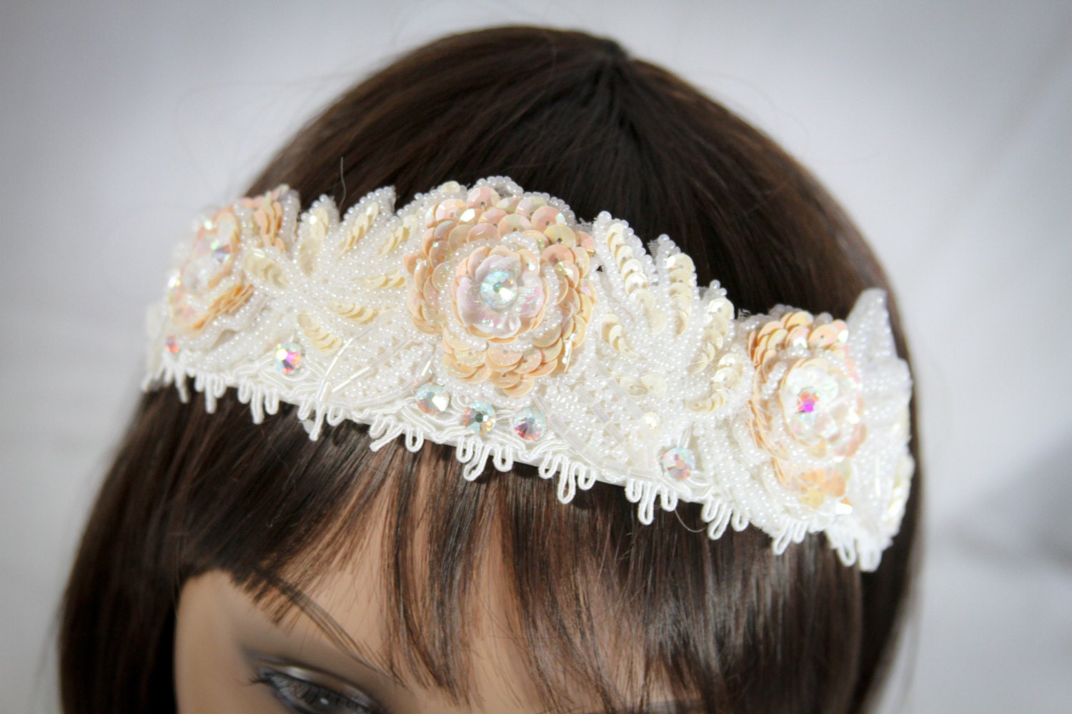 Bridal Tiara, Bridal Headband, Wedding Head Band, Wedding Head Piece, Pearls, Vintage Inspired, Crystal, Bridal Hair Accessories - Tara