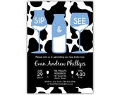 Sip and See - Meet the Baby - Party or Shower - Milkaholic - BABY SHOWER Invitations - Digital File or Print Deposit
