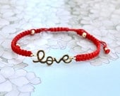Love Bracelet Macrame - Red