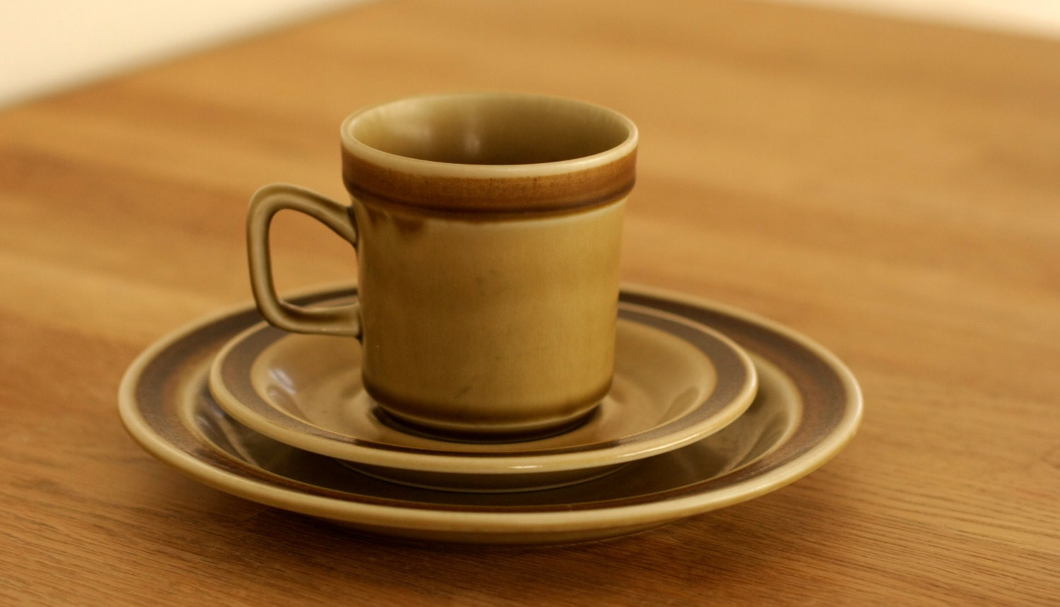 Stavangerflint Plate, Saucer, Cup Finse Stoneware Mid Century Modern