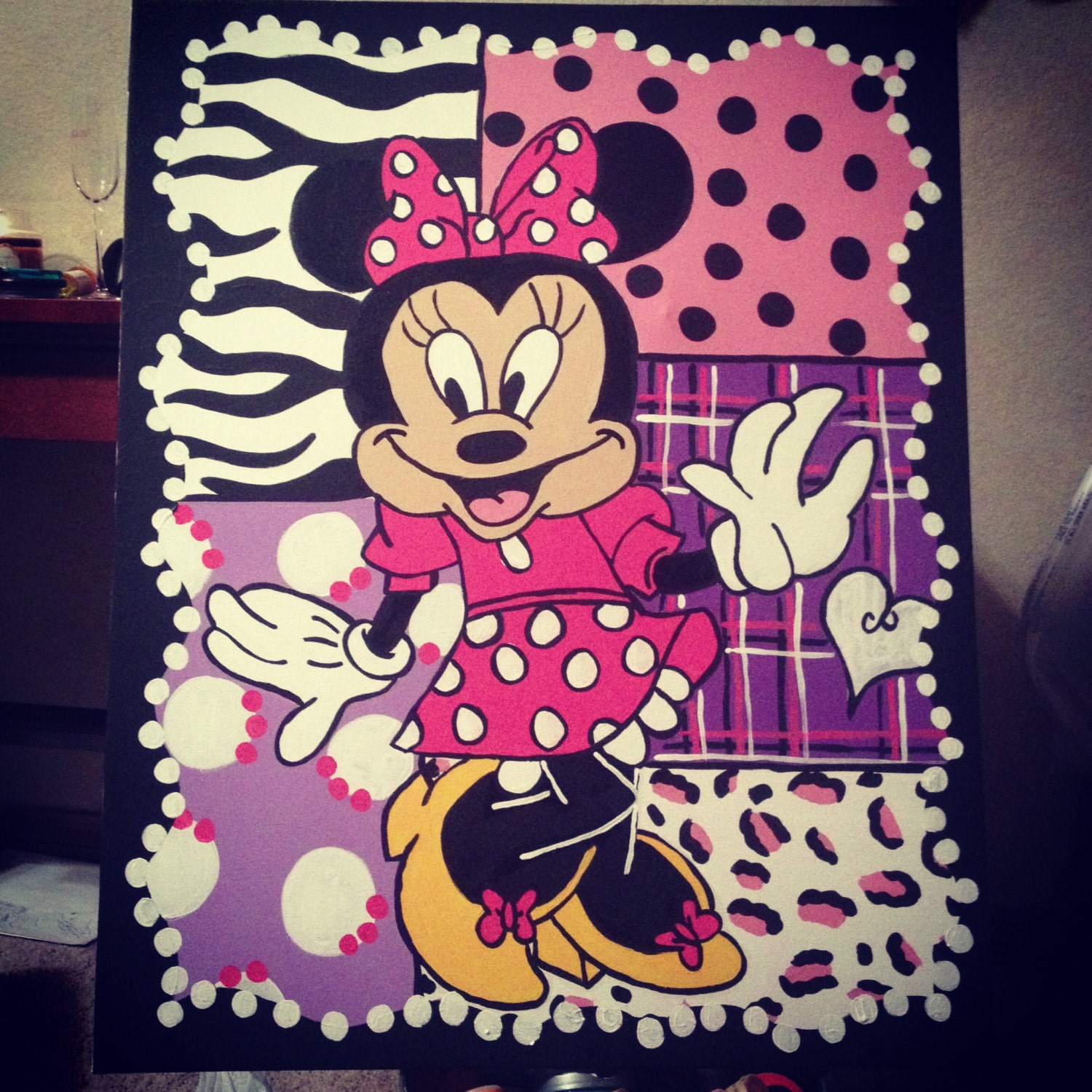 Custom Minnie Mouse canvas painting wall decor by SympliCute