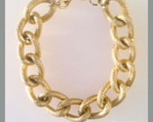 Textured Gold Chunky Chain Bracelet