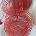 Wire Burger Baskets - 6 STURDY Metal with Vinyl Coated Apple Shaped Food Baskets - Red Baskets - Serving Baskets - Apple Baskets Set of 6
