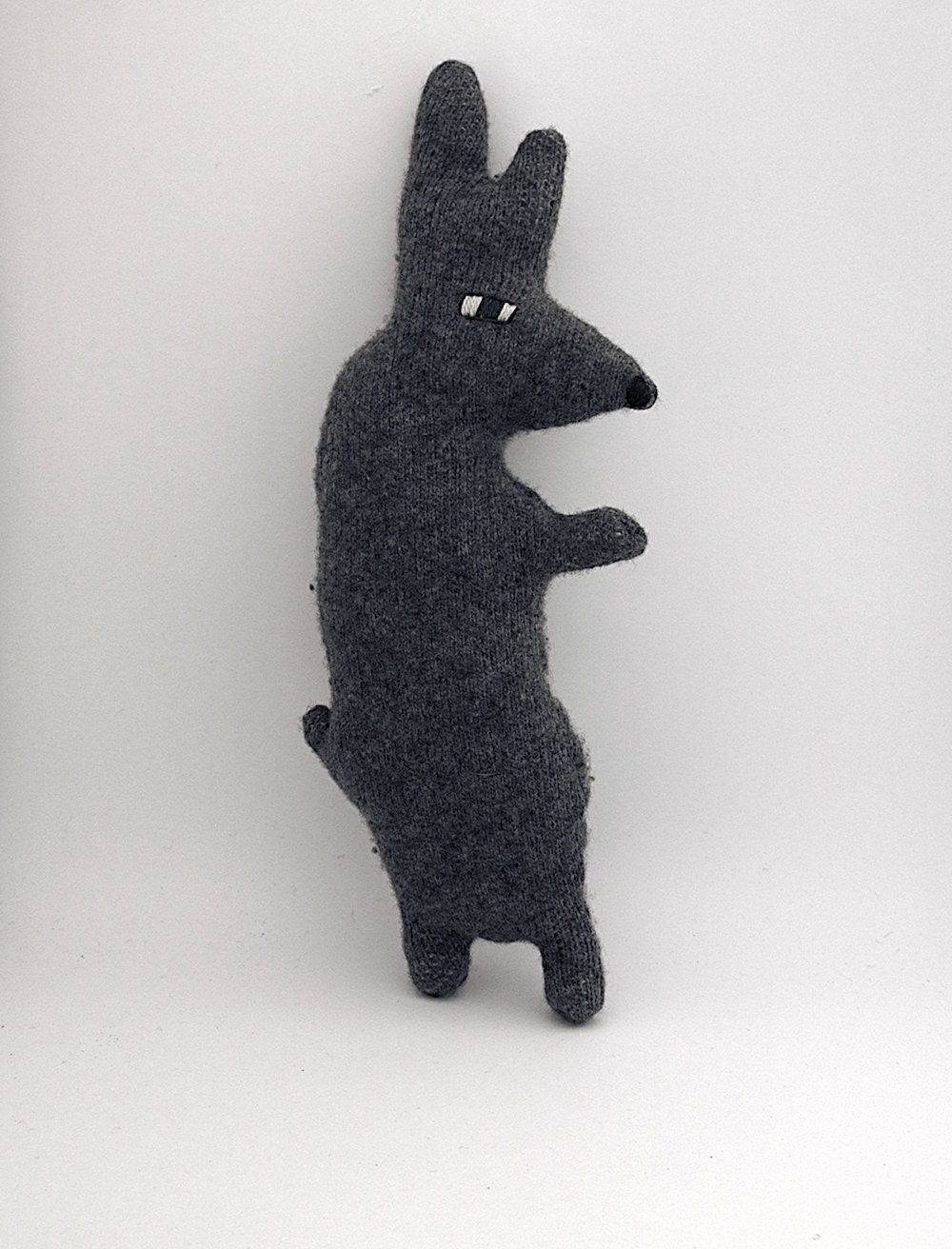 Knitted Wool Creature - Rabbit, bunny, grey, soft toy, plush, softie