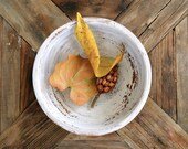 Distressed Wood Bowl - Distressed White Bowl - Storage Bowl