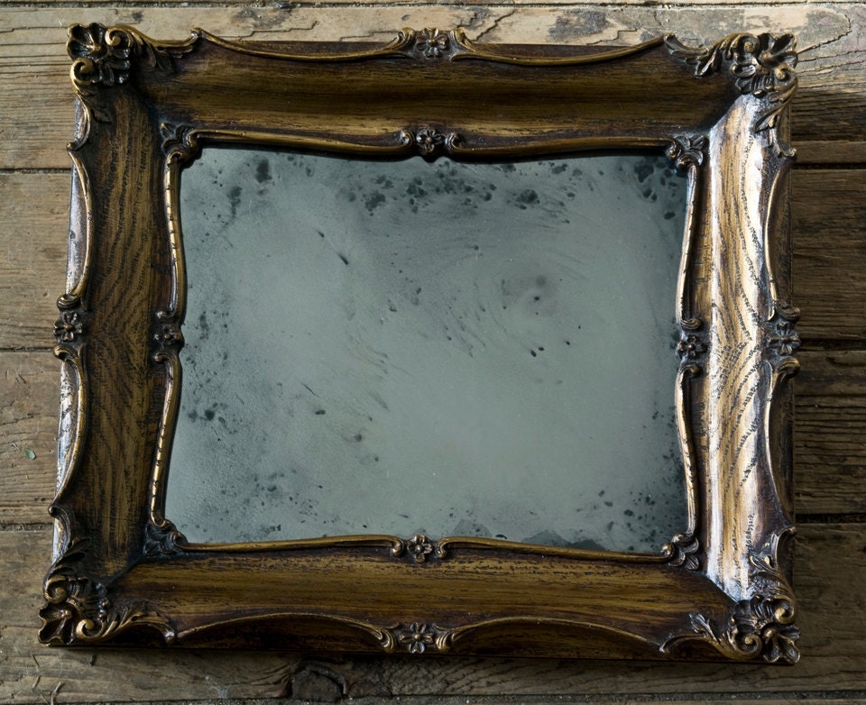 Hand Silvered Mirror,  Magic Mirror, Glass Mirror, Wall Mirror, Wood Frame