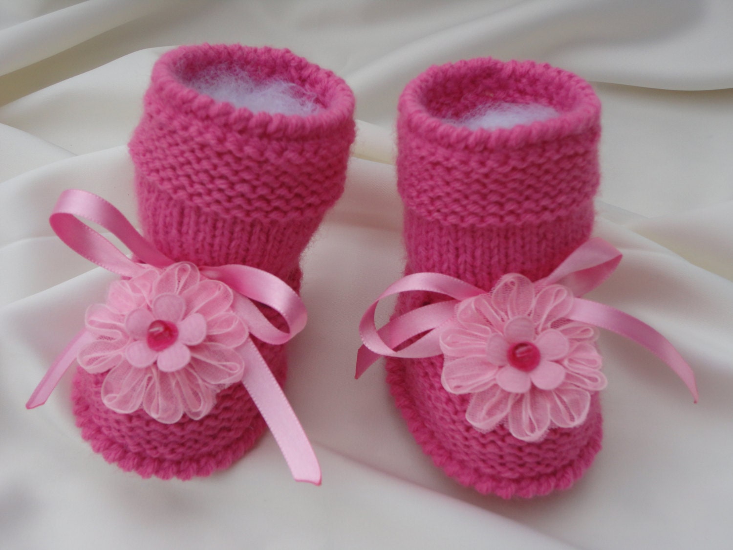 Baby Girl Shoes Flower Pink Booties Knitted Baby Shoes Crochet Girl Booties Newborn Girl Gift Toddler Shoes Infant Booties Handmade Children