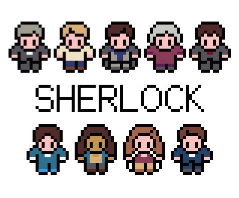 Sherlock Characters Cross Stitch Pattern (PDF) INSTANT DOWNLOAD